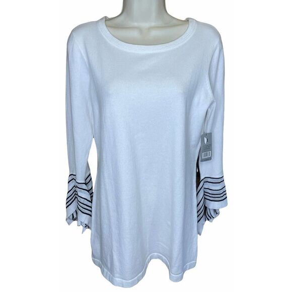 ZoZo Paper White Long Sleeved T Shirt NWT M - Picture 1 of 8